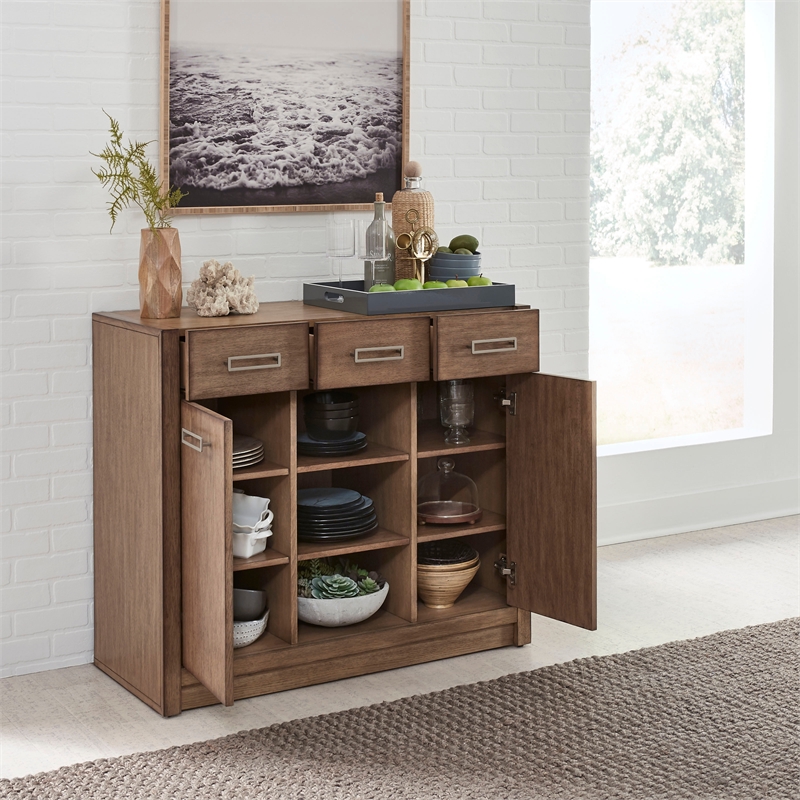 Pemberly Row Contemporary Brown Wood Buffet