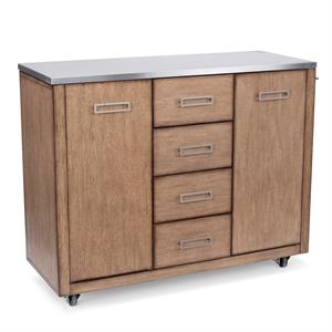 pemberly row traditional gray wood kitchen cart