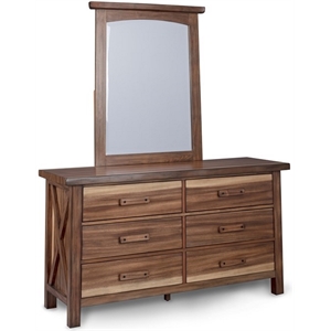 pemberly row farmhouse brown wood dresser and mirror