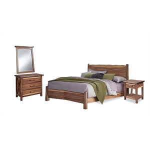 pemberly row farmhouse brown wood king bed nightstand chest and mirror