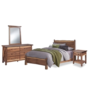 pemberly row farmhouse brown wood queen bed nightstand dresser and mirror