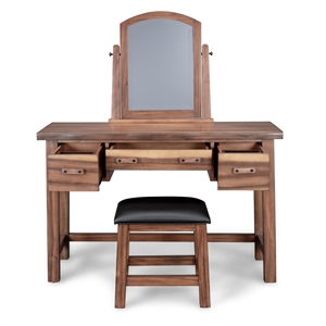 pemberly row farmhouse brown wood vanity and bench