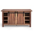 Pemberly Row Farmhouse Brown Wood Entertainment Center