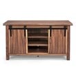 Pemberly Row Farmhouse Brown Wood Entertainment Center