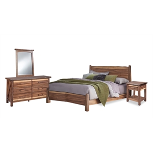pemberly row farmhouse brown wood king bed nightstand dresser and mirror