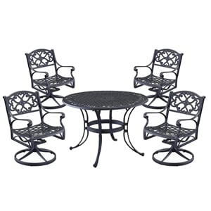 Pemberly Row Traditional Brown Aluminum Outdoor Dining Table