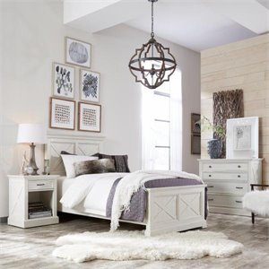 pemberly row farmhouse twin bed and night stand and chest