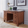 Pemberly Row Contemporary Aged Maple Executive Pedestal Desk