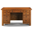 Pemberly Row Contemporary Aged Maple Executive Pedestal Desk