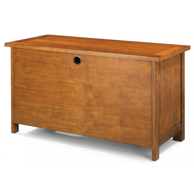 Pemberly Row Contemporary Aged Maple Executive Pedestal Desk