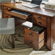 Pemberly Row Contemporary Aged Maple Executive Pedestal Desk