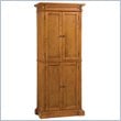 Pemberly Row Contemporary Kitchen Pantry in Distressed Oak Finish