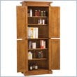 Pemberly Row Contemporary Kitchen Pantry in Distressed Oak Finish