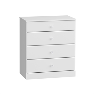 Pemberly Row Contemporary 4-Drawer Engineered Wood Chest in White