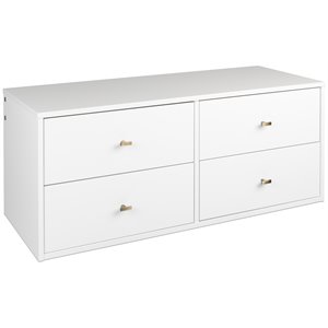 pemberly row transitional 4 drawer floating wooden dresser in white