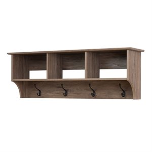 Pemberly Row Contemporary 48&quot Wide Hanging Entryway Shelf in Drifted Gray