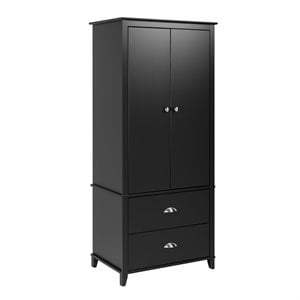 pemberly row contemporary wardrobe armoire in black
