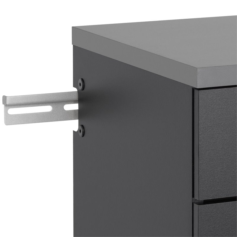 Pemberly Row Transitional 3 Drawer Wooden Base Garage Storage Cabinet in Black