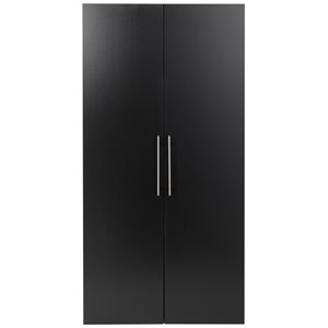 Pemberly Row Transitional 36&quot Large Wooden Garage Storage Cabinet in Black