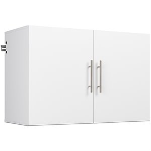 Pemberly Row Contemporary 36&quot Wall Mounted Garage Cabinet in White
