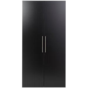 pemberly row transitional wooden garage storage wardrobe cabinet in black