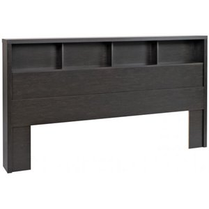 pemberly row contemporary wooden full queen bookcase headboard in black