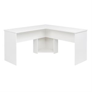 pemberly row transitional l-shaped computer desk in white