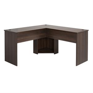 pemberly row transitional l-shaped computer desk in espresso