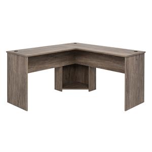 pemberly row transitional l-shaped computer desk in drifted gray
