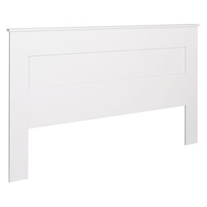 pemberly row traditional king flat panel headboard in white