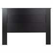 Pemberly Row Traditional Queen Flat Panel Headboard in Black