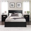 Pemberly Row Traditional Queen Flat Panel Headboard in Black