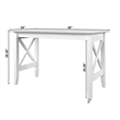 Pemberly Row Crossed Design Modern Solid Wood Writing Desk in White