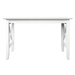 Pemberly Row Crossed Design Modern Solid Wood Writing Desk in White