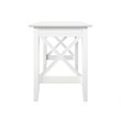 Pemberly Row Crossed Design Modern Solid Wood Writing Desk in White