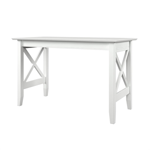Pemberly Row Crossed Design Modern Solid Wood Writing Desk in White