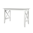 Pemberly Row Crossed Design Modern Solid Wood Writing Desk in White