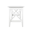 Pemberly Row Crossed Design Modern Solid Wood Writing Desk in White