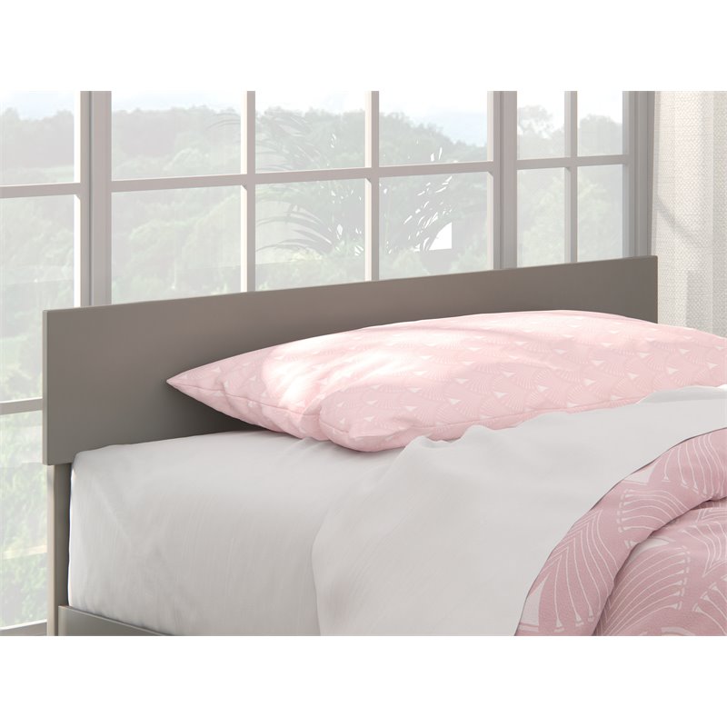 Pemberly Row Modern Solid Wood Full Headboard in Gray