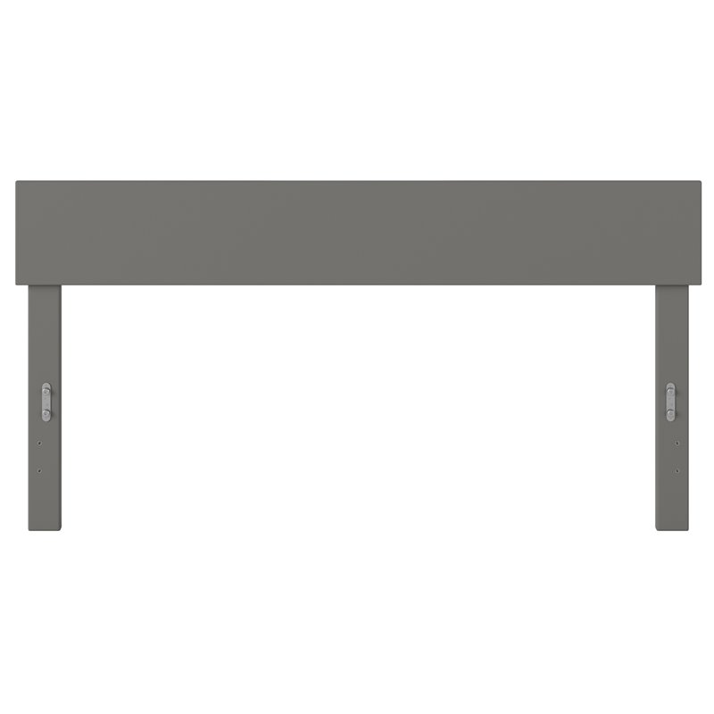 Pemberly Row Modern Solid Wood Queen Size Headboard with Sleek Veneer in Gray