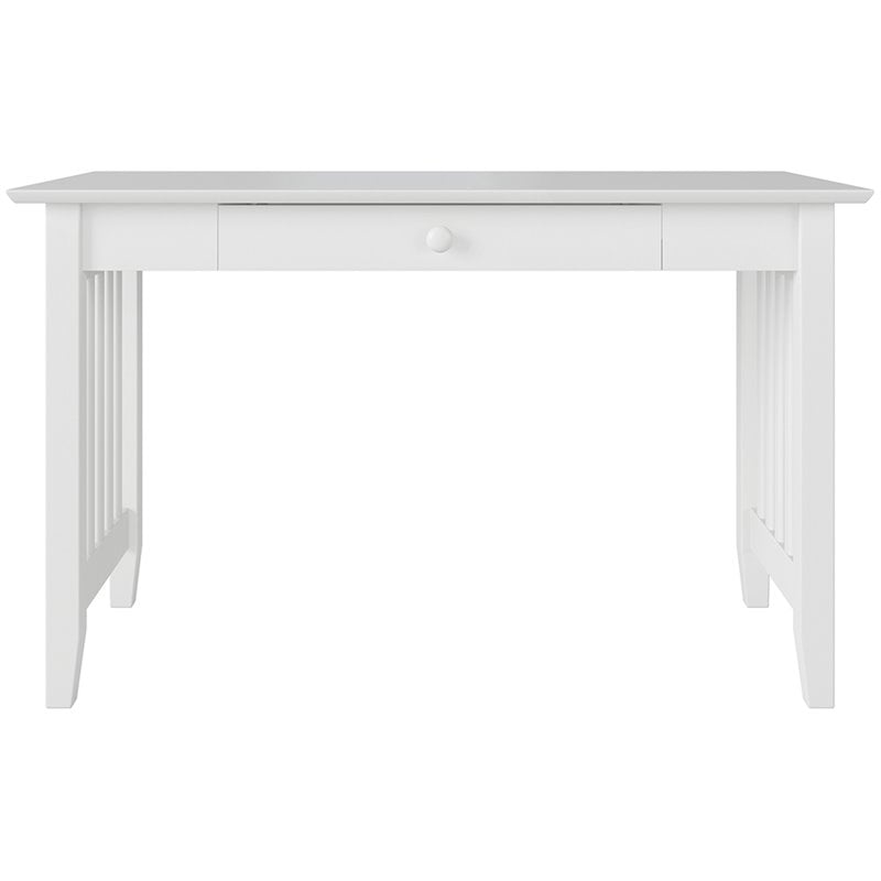 Pemberly Row Contemporary Solid Wood Charger Writing Desk in White