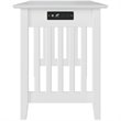 Pemberly Row Contemporary Solid Wood Charger Writing Desk in White
