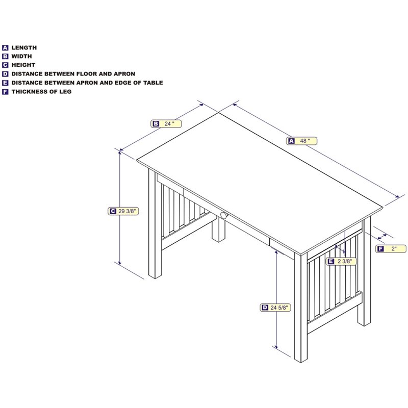 Pemberly Row Contemporary Solid Wood Charger Writing Desk in White