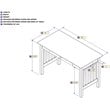 Pemberly Row Contemporary Solid Wood Charger Writing Desk in White
