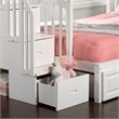 Pemberly Row Traditional Wood Staircase Storage Bunk Twin Over Full in White