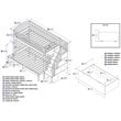 Pemberly Row Traditional Wood Staircase Storage Bunk Twin Over Full in White