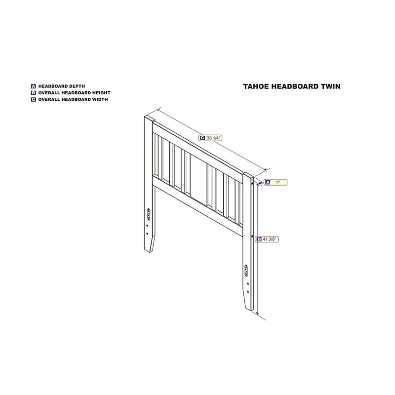 Pemberly Row Solid Wood Twin Spindle Headboard with USB Turbo Charger in Walnut