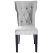 Pemberly Row Contemporary Velvet Tufted Dining Chair Set of 2 in Gray