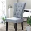 Pemberly Row Contemporary Velvet Tufted Dining Chair Set of 2 in Gray