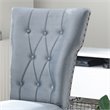 Pemberly Row Contemporary Velvet Tufted Dining Chair Set of 2 in Gray